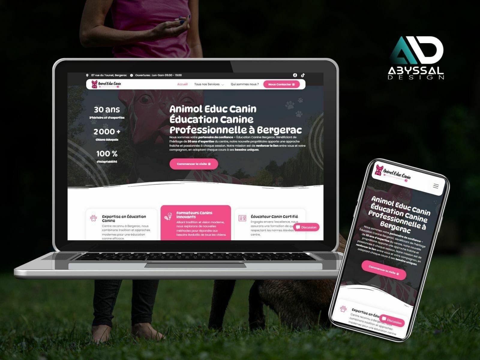 Refonte site Animol Educ Canin Bergerac