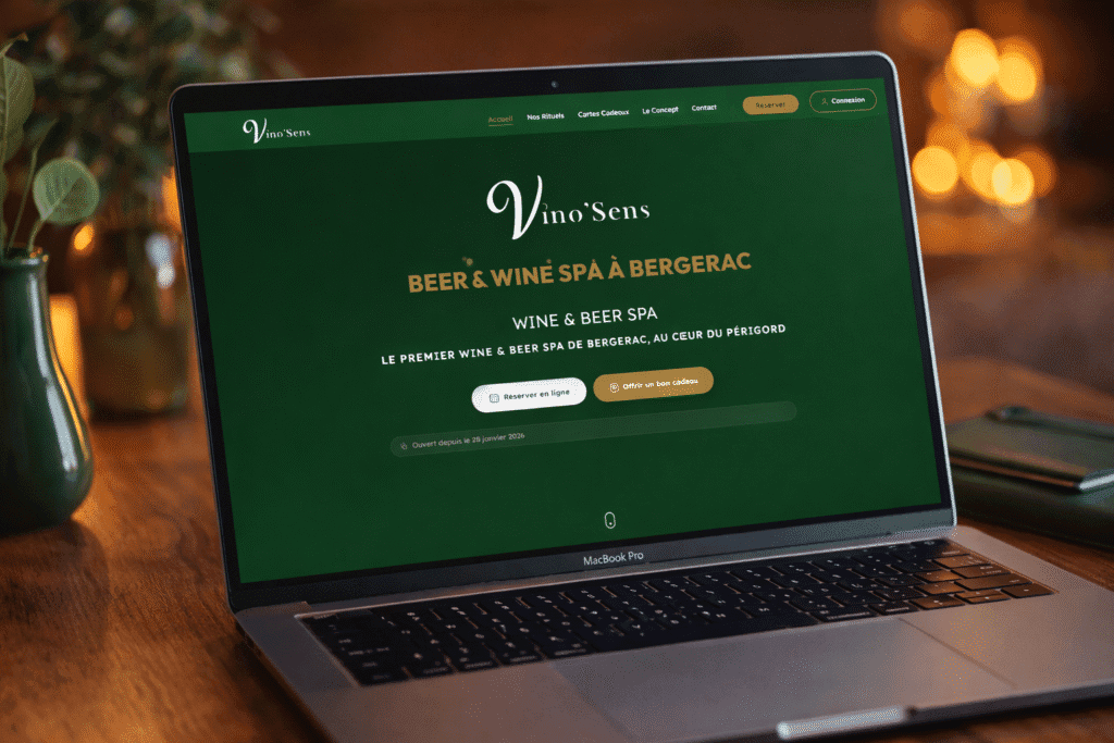 VinoSens – Une plateforme web moderne et performante pour un Wine & Beer Spa